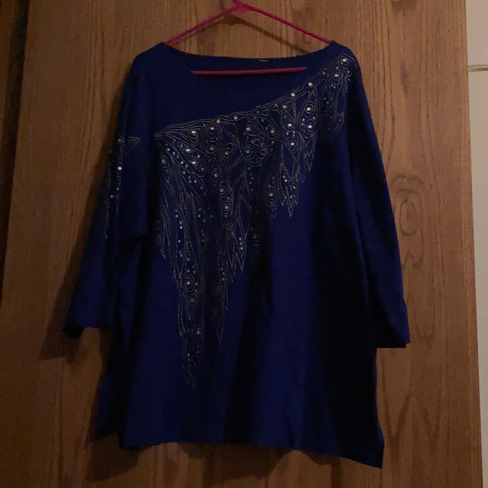 Royal blue 3/4 sleeve top